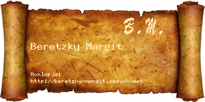 Beretzky Margit névjegykártya